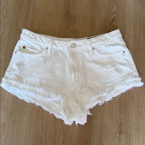 Armani Exchange White Jean Shorts